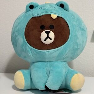 Line Friends Jungle Brown Dino Costume 14" Plush NEW WITH TAGS